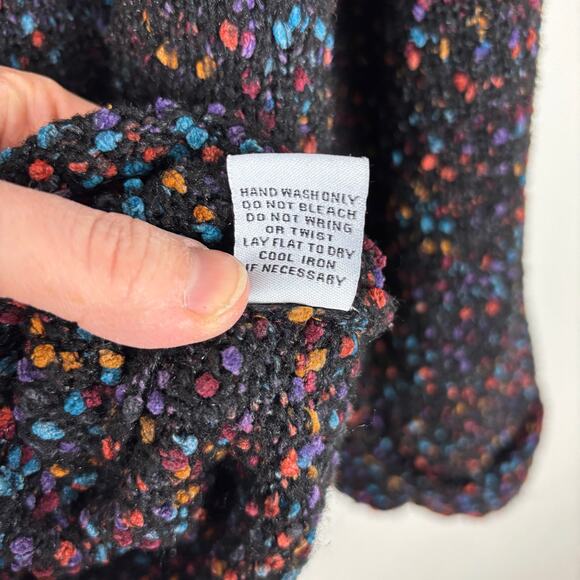 Habitat XLConfetti Pullover in Black multicolor boxy sweater mock neck - Picture 8 of 11